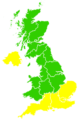 Click on a region for air pollution levels for 13/05/2007