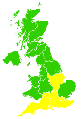 Click on a region for air pollution levels for 13/05/2012