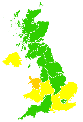 Click on a region for air pollution levels for 13/05/2016