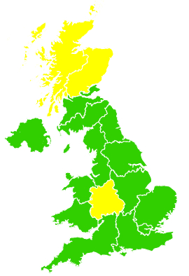 Click on a region for air pollution levels for 13/05/2018