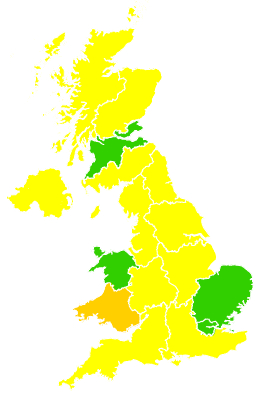 Click on a region for air pollution levels for 13/05/2019