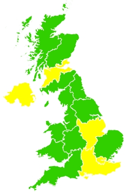 Click on a region for air pollution levels for 13/05/2024