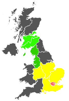 Click on a region for air pollution levels for 13/06/1986