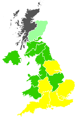 Click on a region for air pollution levels for 13/06/2001