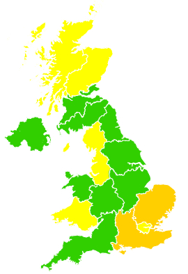 Click on a region for air pollution levels for 13/06/2006