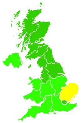 Click on a region for air pollution levels for 13/06/2016