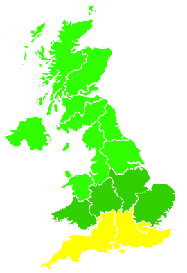 Click on a region for air pollution levels for 13/06/2021