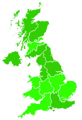 Click on a region for air pollution levels for 13/07/1992