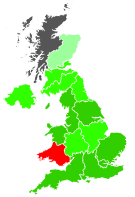 Click on a region for air pollution levels for 13/07/2001