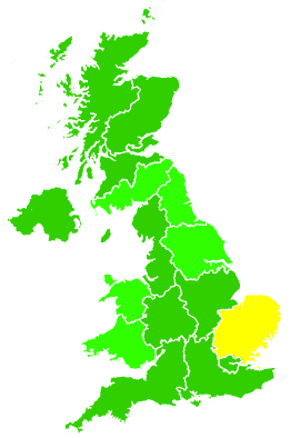 Click on a region for air pollution levels for 13/07/2007