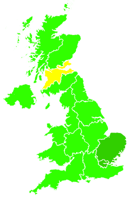 Click on a region for air pollution levels for 13/07/2012