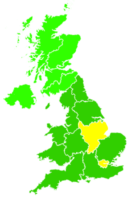 Click on a region for air pollution levels for 13/07/2018