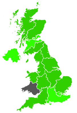 Click on a region for air pollution levels for 13/09/1988