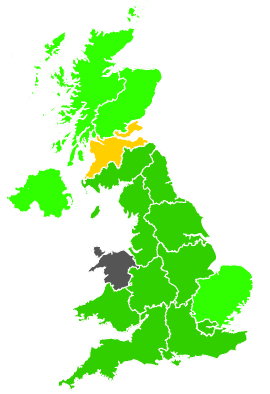 Click on a region for air pollution levels for 13/09/1997