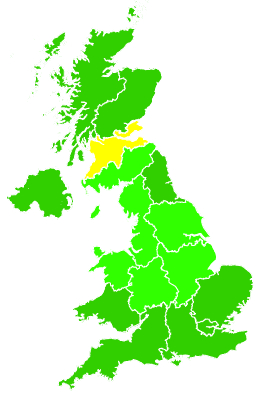 Click on a region for air pollution levels for 13/09/2001