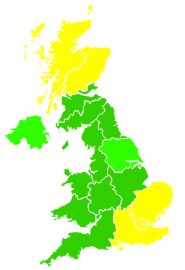 Click on a region for air pollution levels for 13/09/2006
