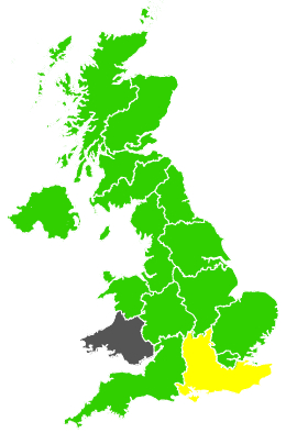 Click on a region for air pollution levels for 13/10/1990