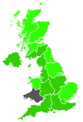Click on a region for air pollution levels for 13/10/1991