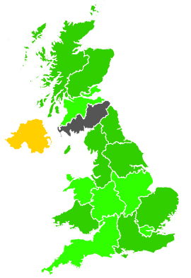 Click on a region for air pollution levels for 13/10/1997
