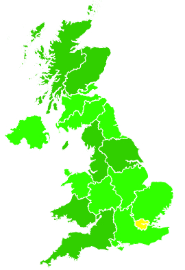 Click on a region for air pollution levels for 13/10/2000