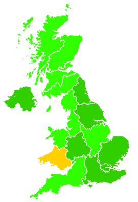 Click on a region for air pollution levels for 13/10/2015