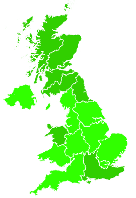 Click on a region for air pollution levels for 13/11/1994