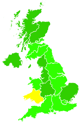 Click on a region for air pollution levels for 13/11/2017