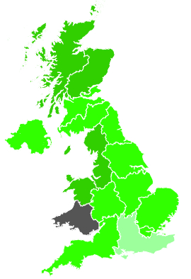 Click on a region for air pollution levels for 13/12/1988