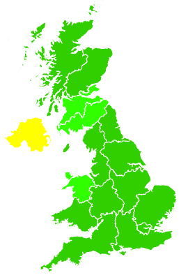 Click on a region for air pollution levels for 13/12/1996