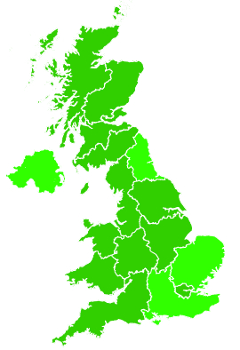 Click on a region for air pollution levels for 13/12/2008