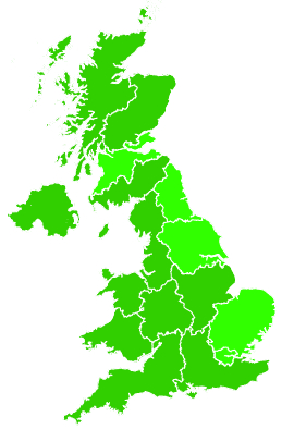 Click on a region for air pollution levels for 13/12/2019