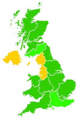 Click on a region for air pollution levels for 13/12/2022