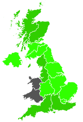 Click on a region for air pollution levels for 14/02/1988