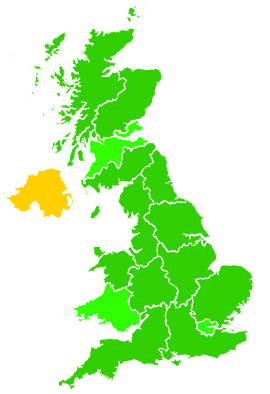 Click on a region for air pollution levels for 14/02/1996