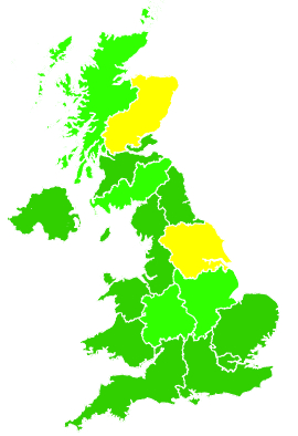 Click on a region for air pollution levels for 14/02/2015