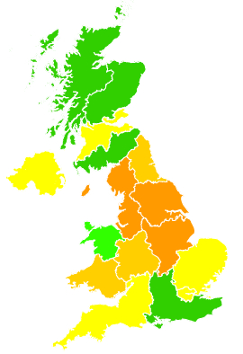 Click on a region for air pollution levels for 14/02/2017