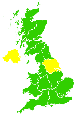 Click on a region for air pollution levels for 14/03/1993