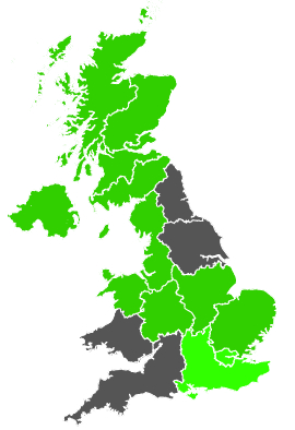Click on a region for air pollution levels for 14/04/1987