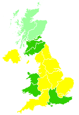 Click on a region for air pollution levels for 14/04/2002