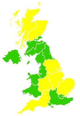Click on a region for air pollution levels for 14/04/2004