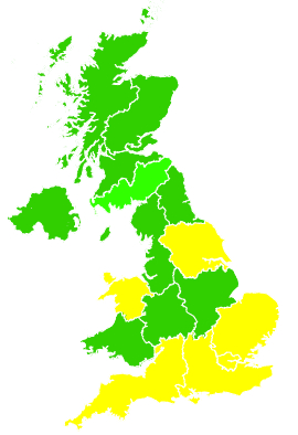 Click on a region for air pollution levels for 14/04/2008