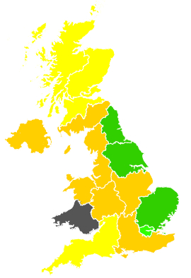 Click on a region for air pollution levels for 14/05/1990