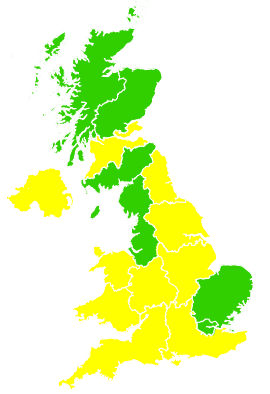 Click on a region for air pollution levels for 14/05/1996