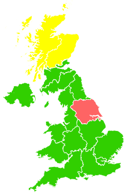 Click on a region for air pollution levels for 14/05/1999
