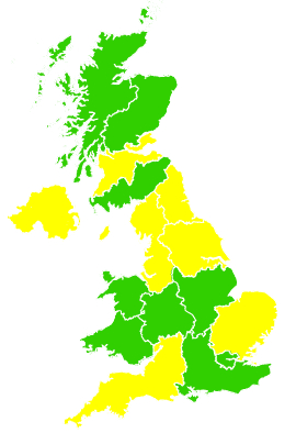 Click on a region for air pollution levels for 14/05/2001