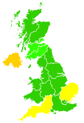 Click on a region for air pollution levels for 14/05/2004
