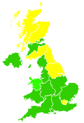Click on a region for air pollution levels for 14/05/2009