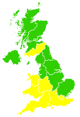 Click on a region for air pollution levels for 14/05/2025