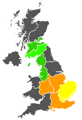 Click on a region for air pollution levels for 14/06/1986