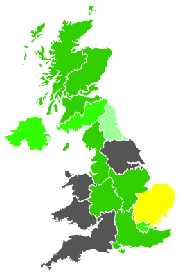 Click on a region for air pollution levels for 14/06/1987